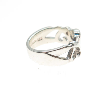 TIFFANY & CO. Paloma Picasso Sterling Silver Vintage Loving Heart Ring Size 5.75