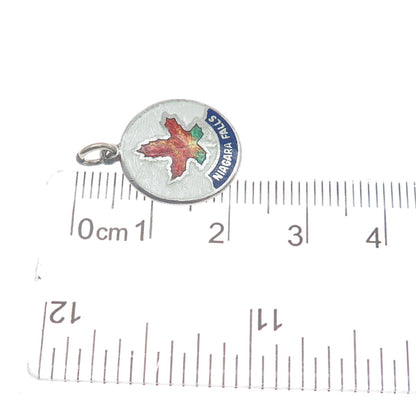 BREADNER CO. 925 Sterling Silver Vintage Enamel Niagara Falls Minimalist Pendant