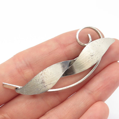 925 Sterling Silver Vintage Modernist Pin Brooch