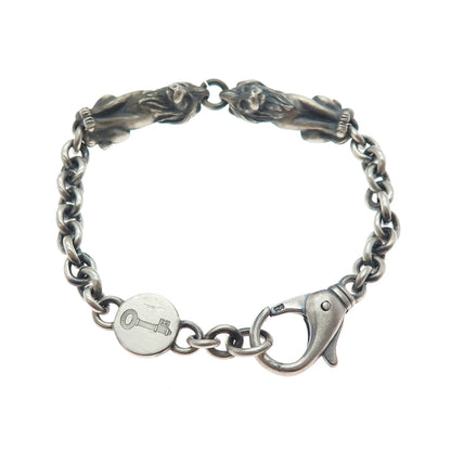 Theo Fennell 925 Sterling Silver Vintage London Leo Zodiac Oxidized Bracelet 6"