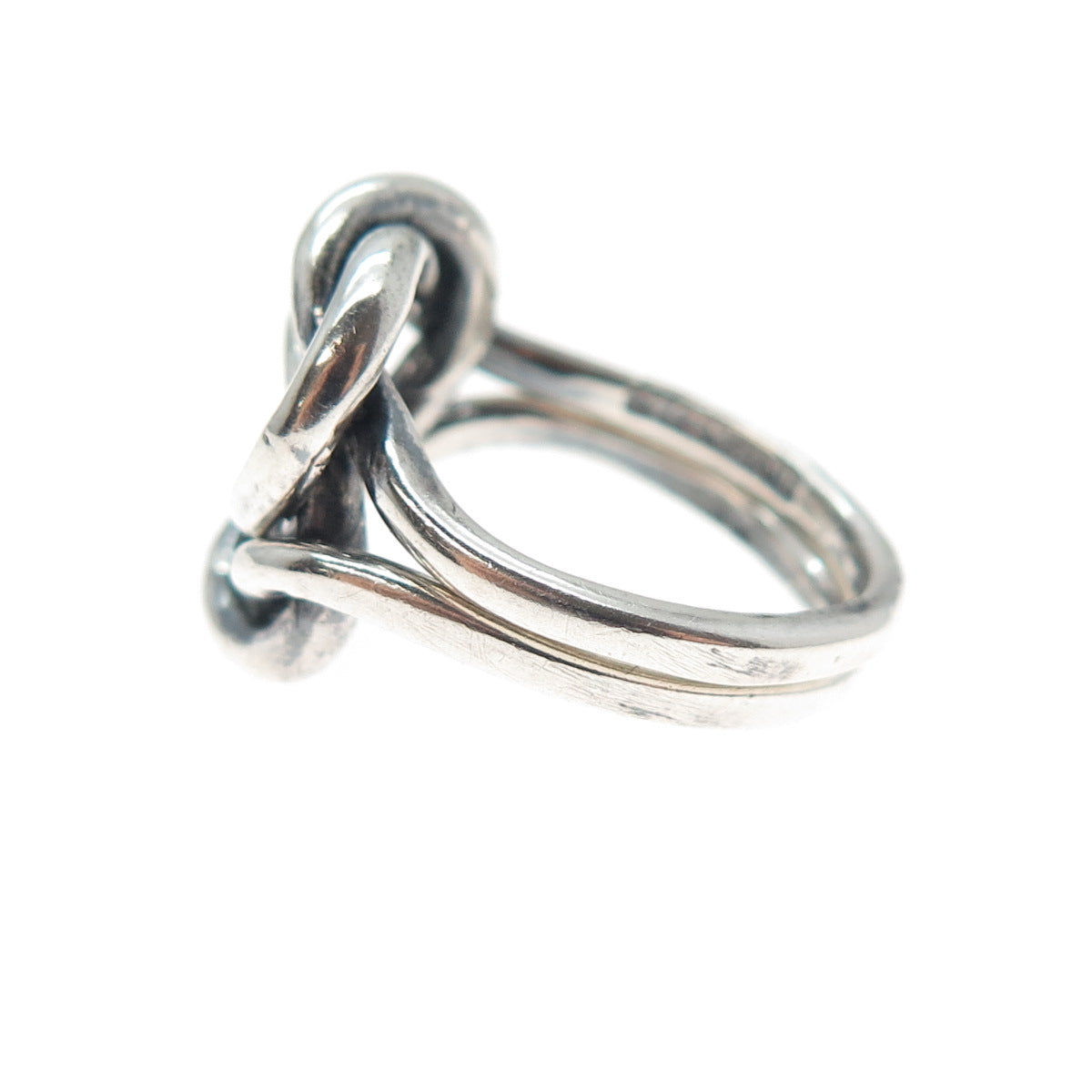 925 Sterling Silver Vintage Mariner Love Knot Oxidized Ring Size 5.5