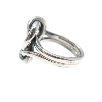 925 Sterling Silver Vintage Mariner Love Knot Oxidized Ring Size 5.5