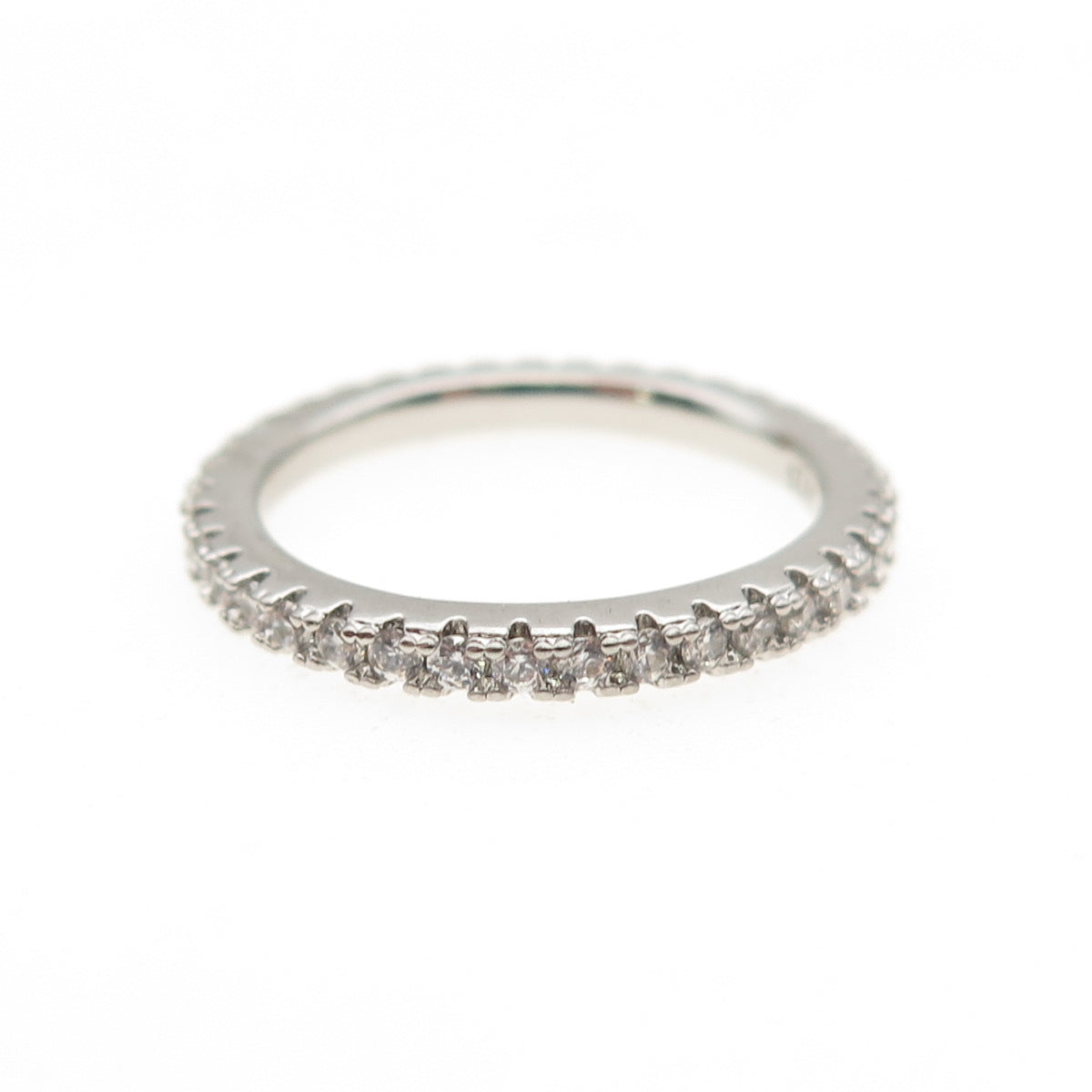 925 Sterling Silver Round-Cut C Z Eternity Band Ring Size 6