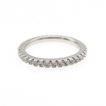925 Sterling Silver Round-Cut C Z Eternity Band Ring Size 6