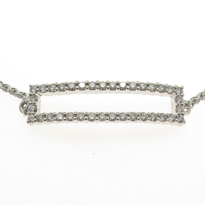 925 Sterling Silver Real Round-Cut Diamond Adjustable Bolo Bracelet 7-9.5"