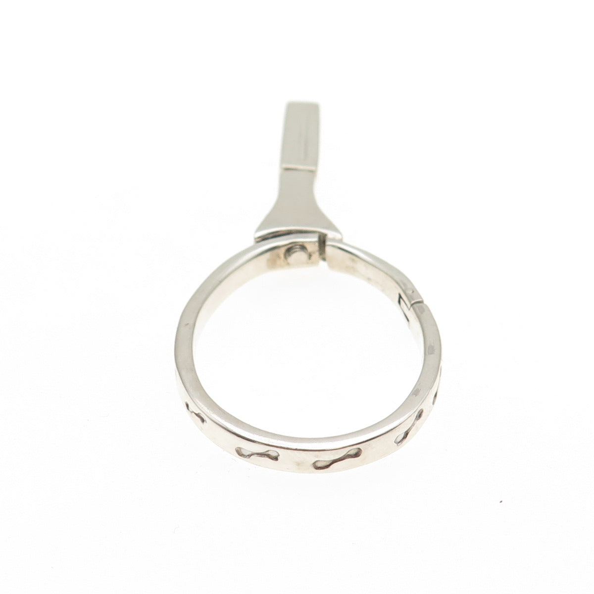 925 Sterling Silver Vintage Mexico Tennis Racket Key Ring Holder