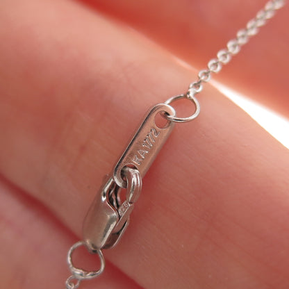 925 Sterling Silver Real Round-Cut Diamond Heart Key Cable Chain Necklace 18"