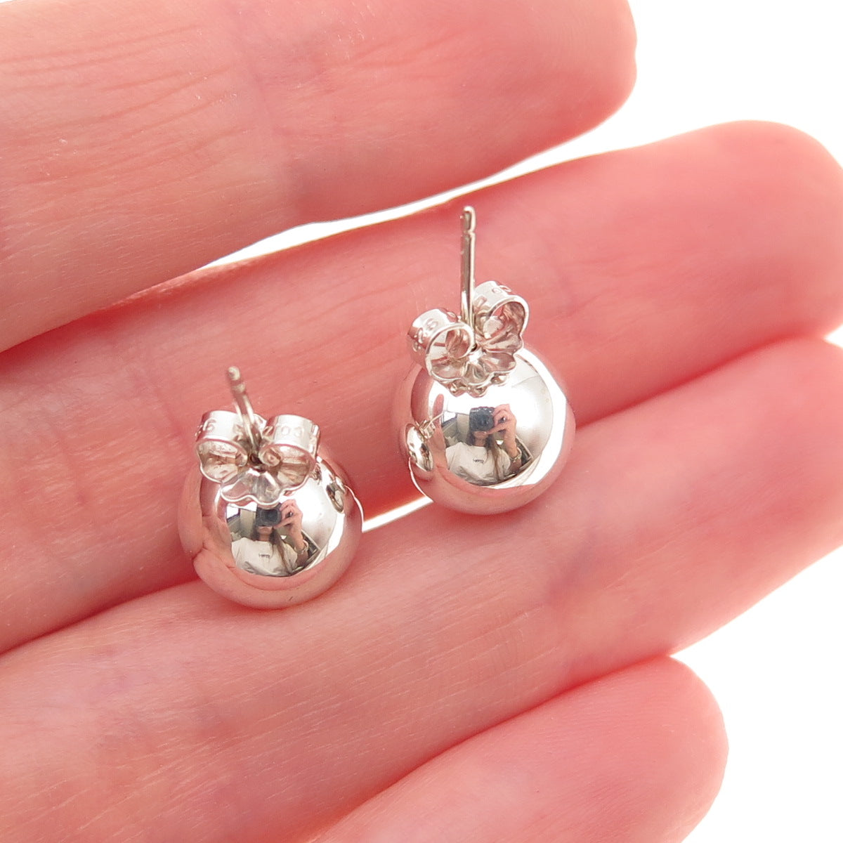 Tiffany & Co. 925 Sterling Silver Vintage HardWear 10mm Ball Stud Earrings