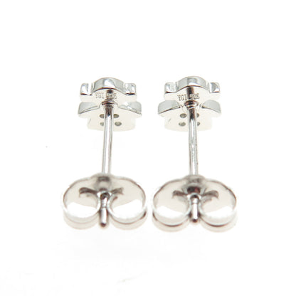 925 Sterling Silver Round-Cut C Z Baby Girl Stud Earrings