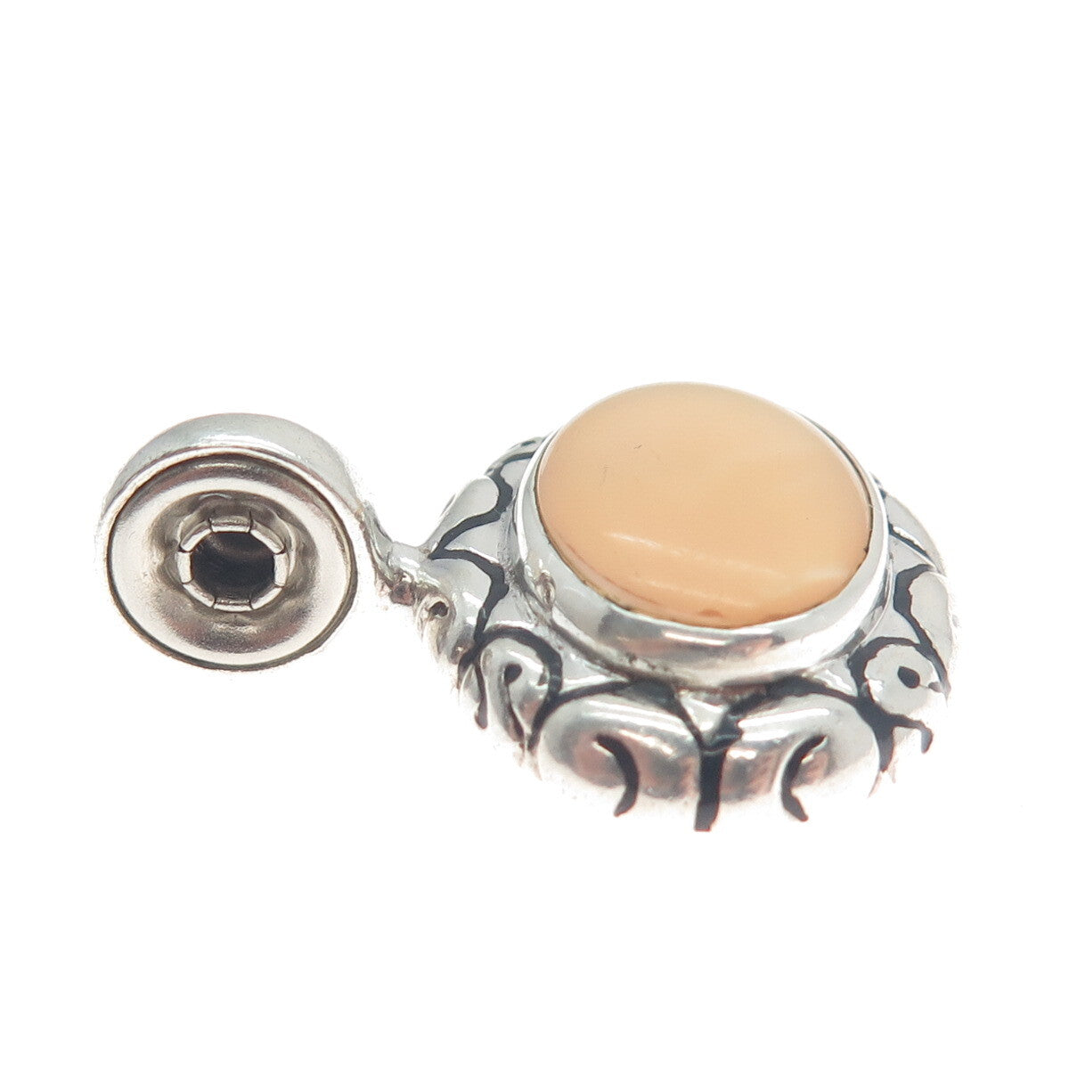 ESPO JOSEPH ESPOSITO 925 Sterling Silver Vintage Real Cream MOP Tribal Pendant