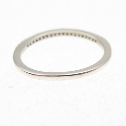 925 Sterling Silver Round-Cut C Z Half Eternity Stackable Band Ring Size 6.75