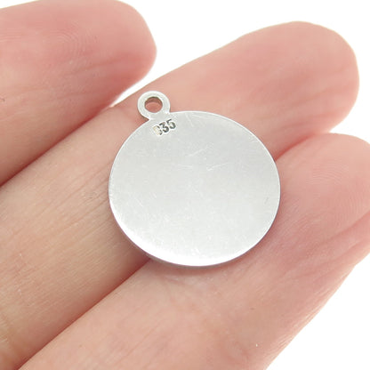 835 Silver Vintage Engraved "Nancy" Round Tag Charm Pendant