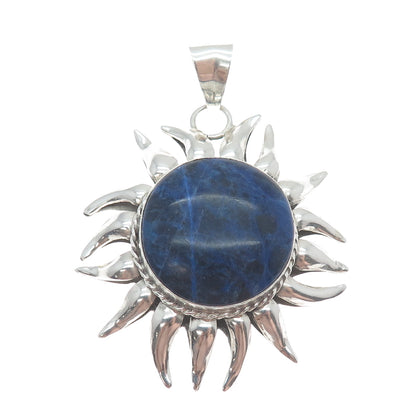 MWS Mark Wasserman Samara Sterling Silver Vintage Mexico Sodalite Sun Pendant
