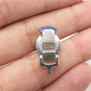 925 Sterling Silver Vintage Dieges & Clust Enamel Pioneer Lapel Pin
