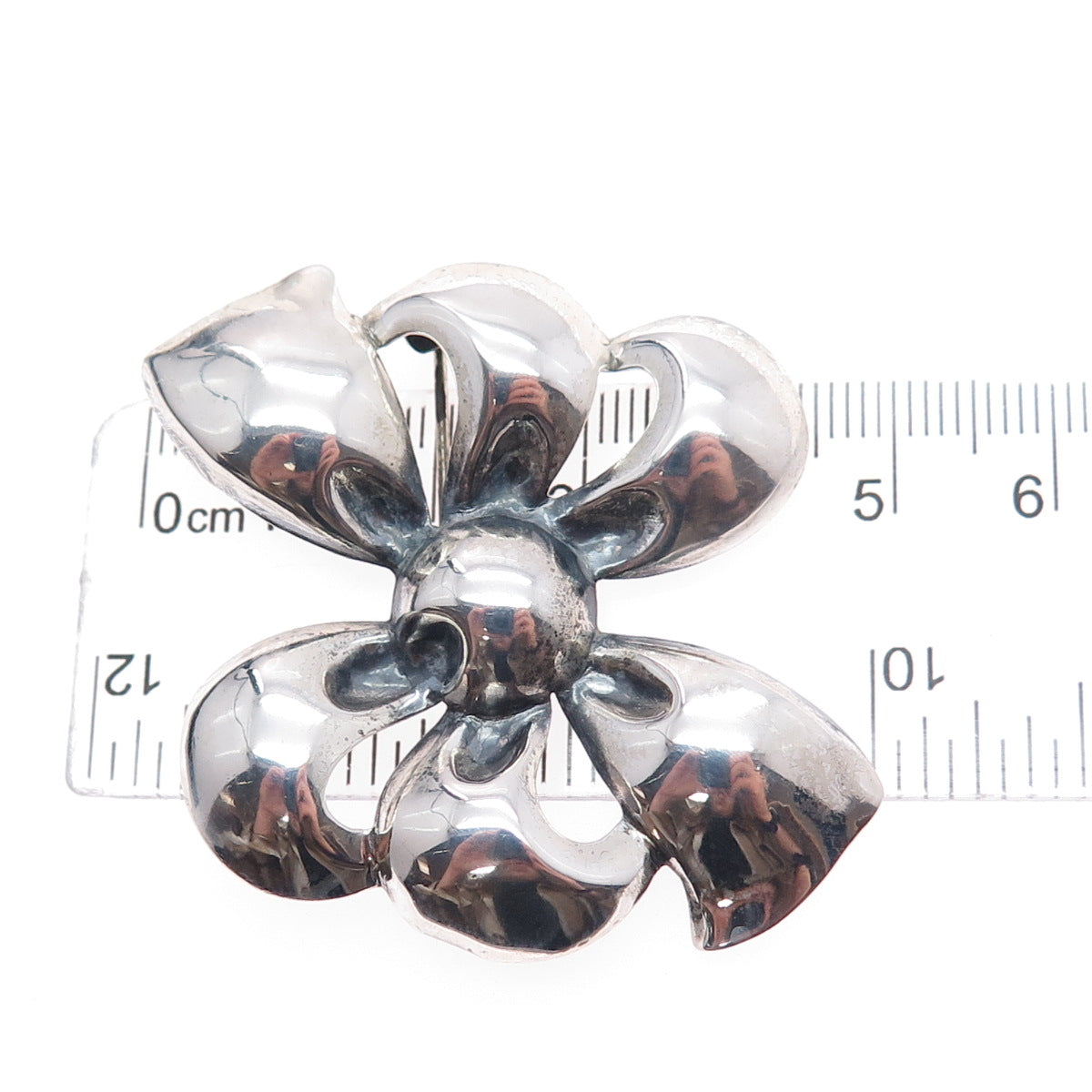 MONET 925 Sterling Silver Antique Art Deco Bow Oxidized Pin Brooch