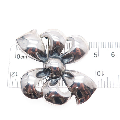 MONET 925 Sterling Silver Antique Art Deco Bow Oxidized Pin Brooch