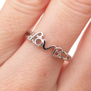 925 Sterling Silver Love Ring Size 7