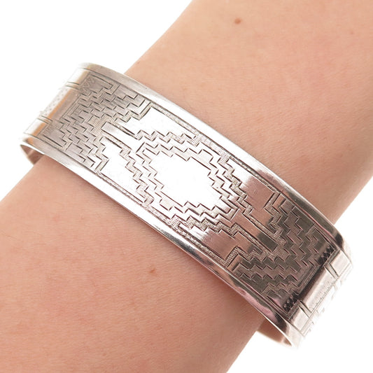 Clayton Chez Tsosie Navajo Old Pawn 925 Sterling Vintage Adjustable Bracelet 7"