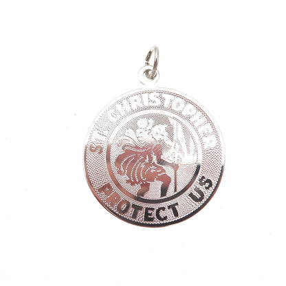 Griffith & Sons 925 Sterling Silver Vintage St. Christopher Charm Pendant