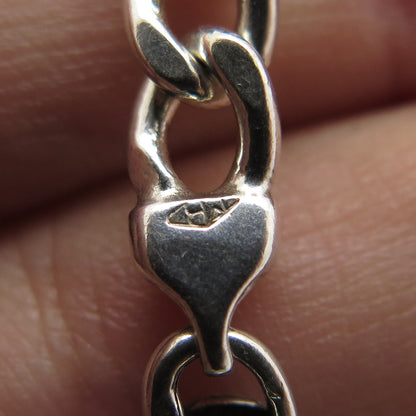 925 Sterling Silver Italy Figaro Link Bracelet 7.75"