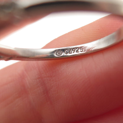 925 Sterling Round & Baguette-Cut C Z Half Eternity Stackable Band Ring Size 8