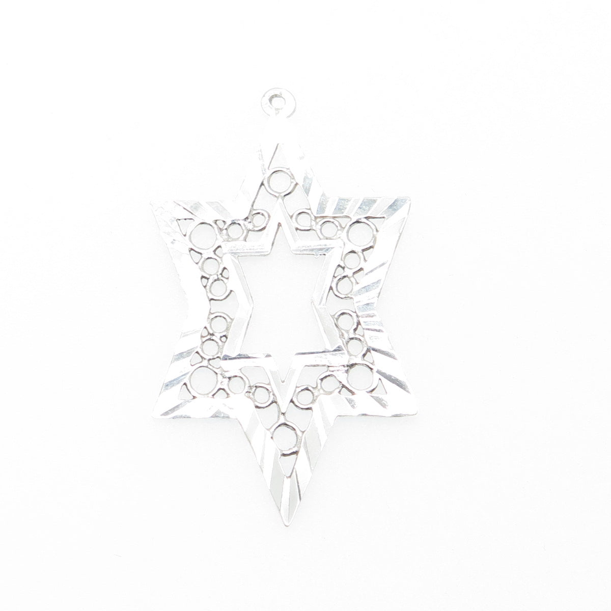 925 Sterling Silver Vintage Star of David Charm Pendant