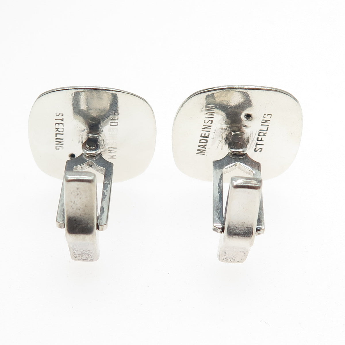 925 Sterling Silver Antique Siam Niello Hindu Goddess Cufflinks