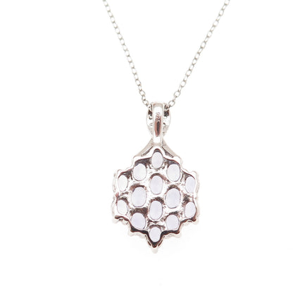 925 Sterling Silver Real Tanzanite & White Topaz Cable Chain Necklace 18"