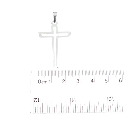 925 Sterling Silver Vintage Open Cross Charm Pendant