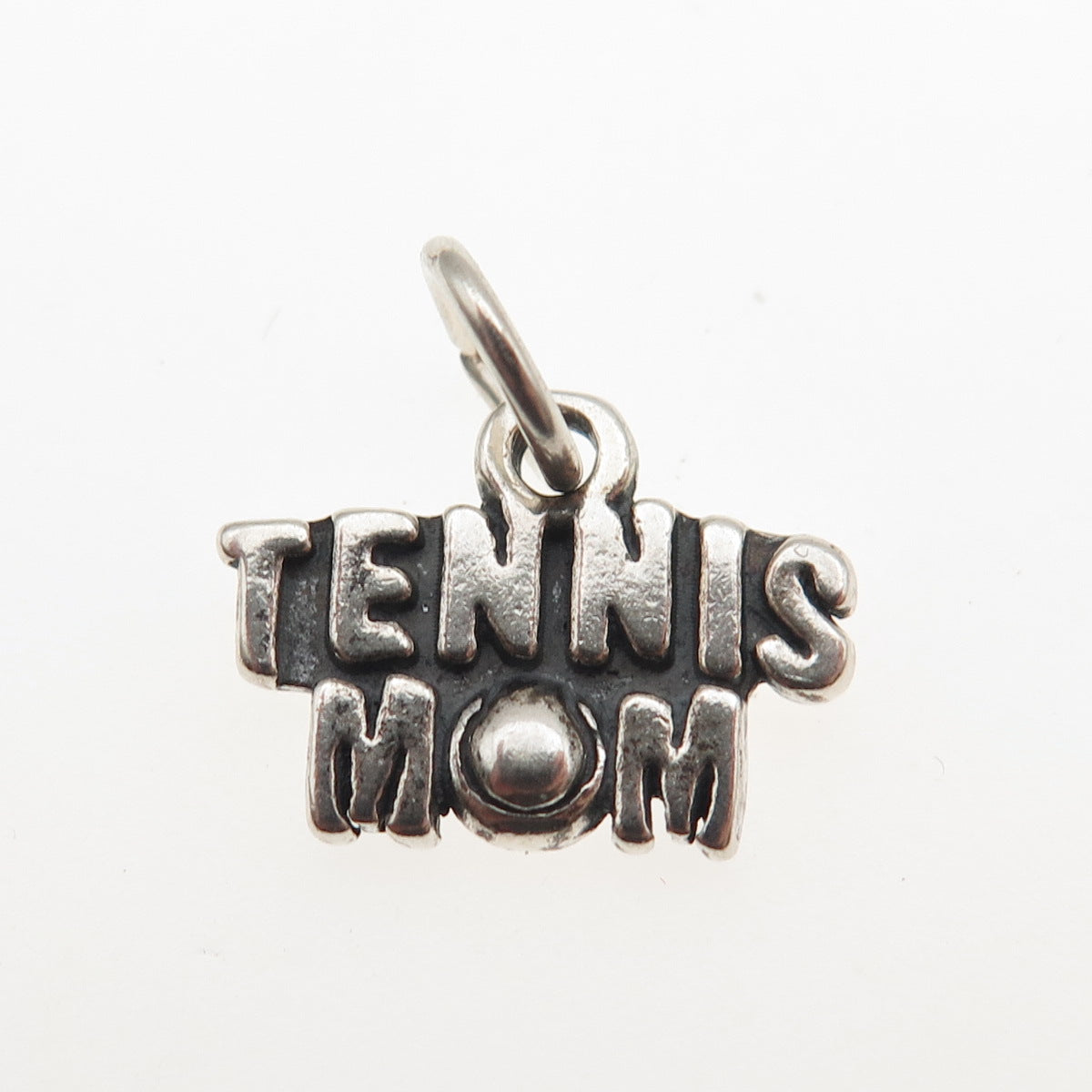 SJC Sundancer 925 Sterling Silver Vintage Tennis Mom Oxidized Mini Charm Pendant