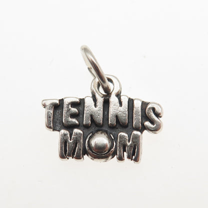 SJC Sundancer 925 Sterling Silver Vintage Tennis Mom Oxidized Mini Charm Pendant