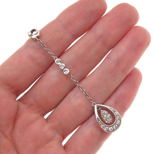 925 Sterling Silver Vintage C Z Drop Chain Dangle Charm Pendant