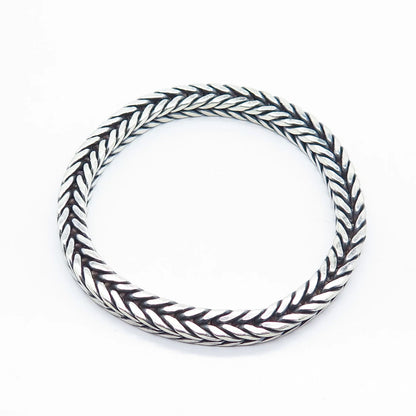 925 Sterling Silver Vintage Wheat Link Bracelet 7.5"