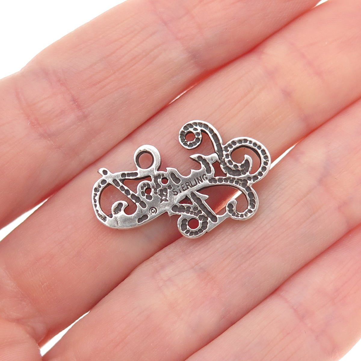 Sunwest 925 Sterling Silver Vintage Sweet 16 Oxidized Charm Pendant