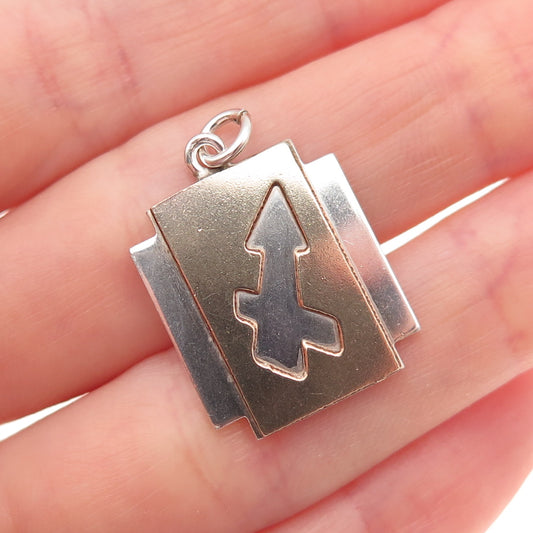 925 Sterling Silver Gold Filled Vintage Sagittarius Zodiac Sign Charm Pendant