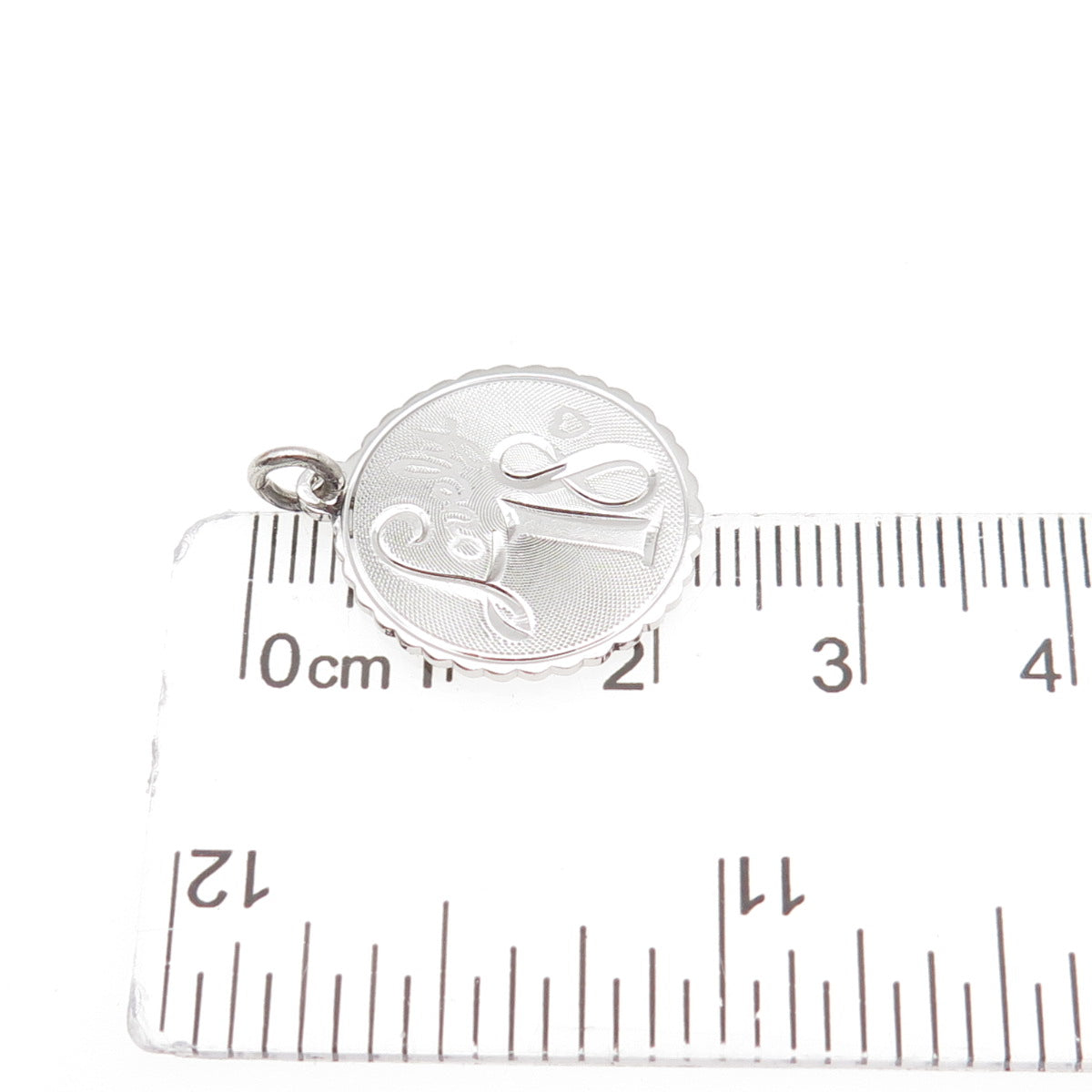 925 Sterling Silver Vintage Engraved Lovely 18 Heart Charm Pendant