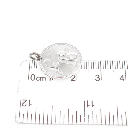 925 Sterling Silver Vintage Engraved Lovely 18 Heart Charm Pendant