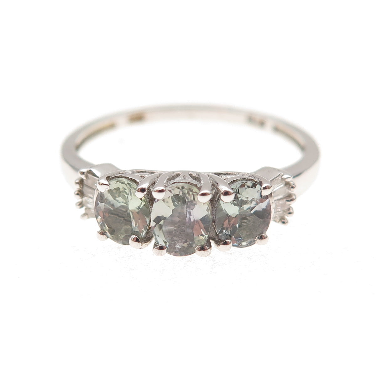 Chuck Clemency 925 Sterling Silver Real Diamond & Iolite Ring Size 8