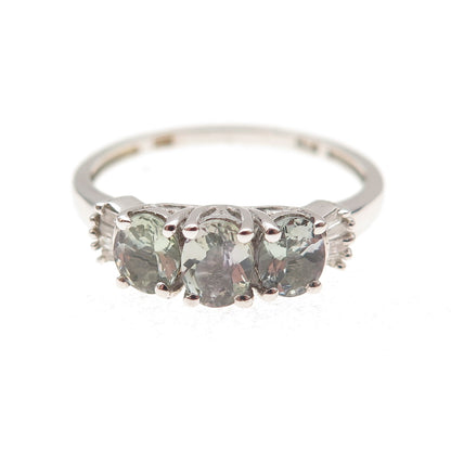 Chuck Clemency 925 Sterling Silver Real Diamond & Iolite Ring Size 8