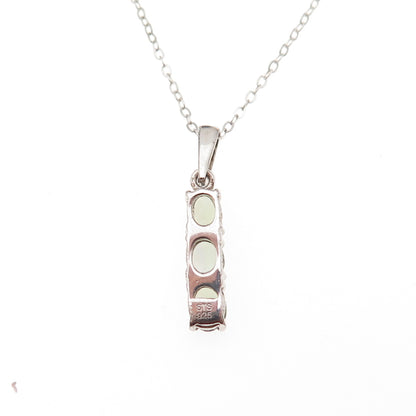 Chuck Clemency 925 Sterling Silver Real Green Amethyst Cable Chain Necklace 20"