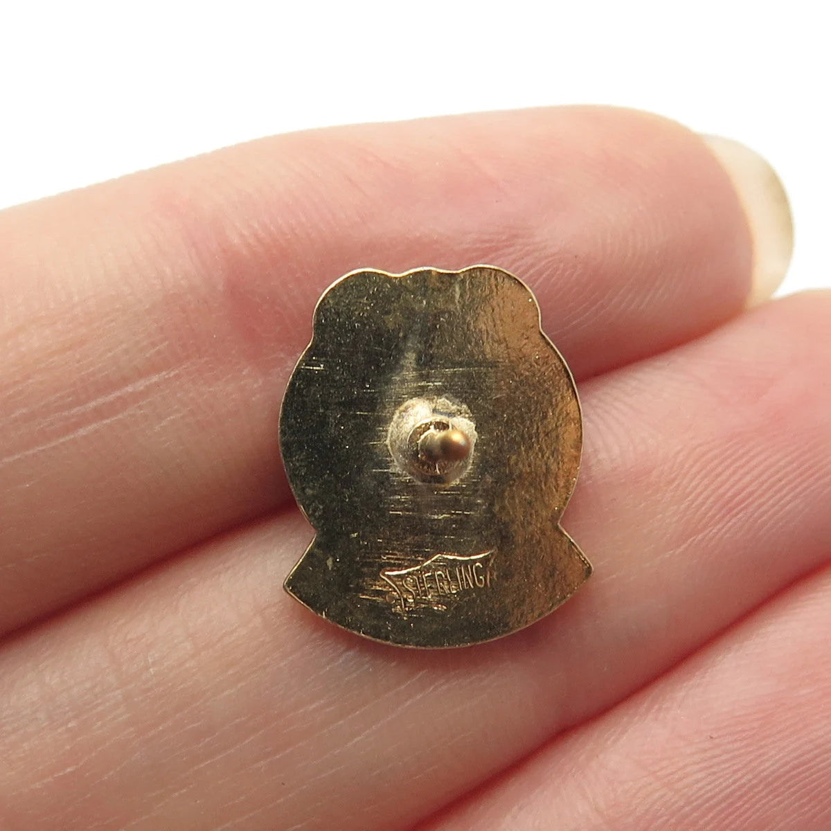 925 Sterling Silver Antique Colorful Enamel "50 Veteran Years" Lapel Pin