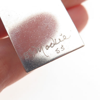 H & BJ Mackie 925 Sterling Silver Vintage Dichroic Glass Modernist Slide Pendant