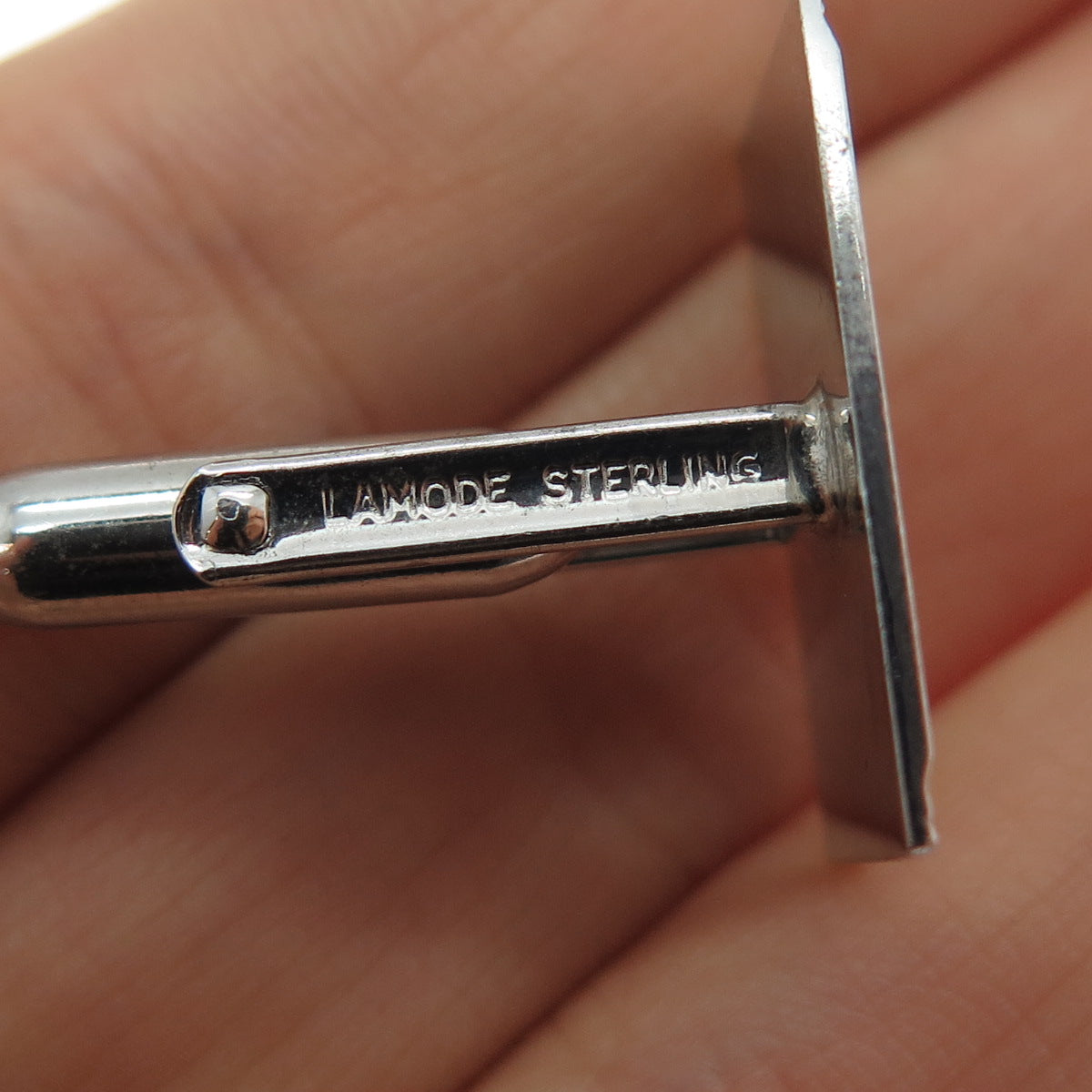 LAMODE 925 Sterling Silver Vintage Diamond-Cut Cufflinks