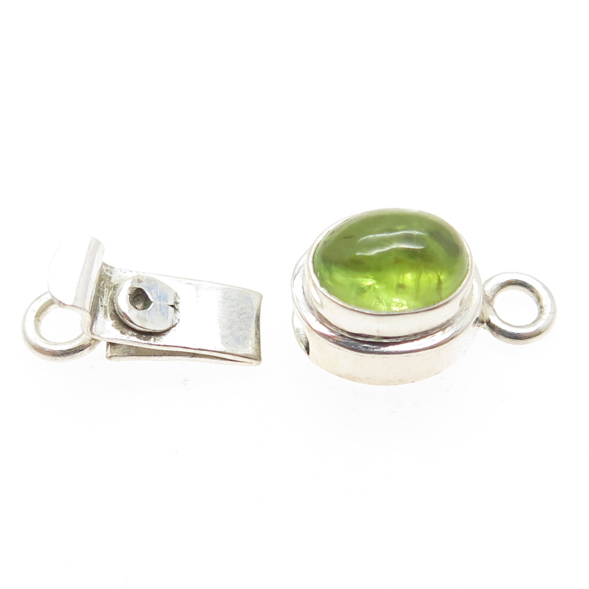 925 Sterling Silver Vintage Real Peridot Bracelet & Necklace Box Lock Clasp