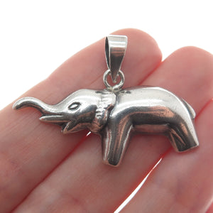 925 Sterling Silver Vintage Elephant for Good Luck Pendant