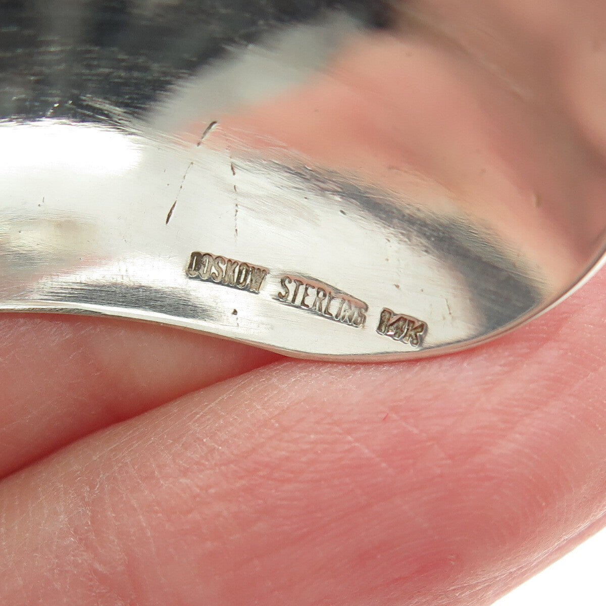 LEONORE DOSKOW Sterling Silver Vintage Modernist Adjustable Cuff Bracelet 6.75"