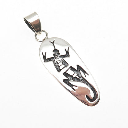 925 Sterling Silver Vintage Mexico Lizard Oxidized Charm Pendant