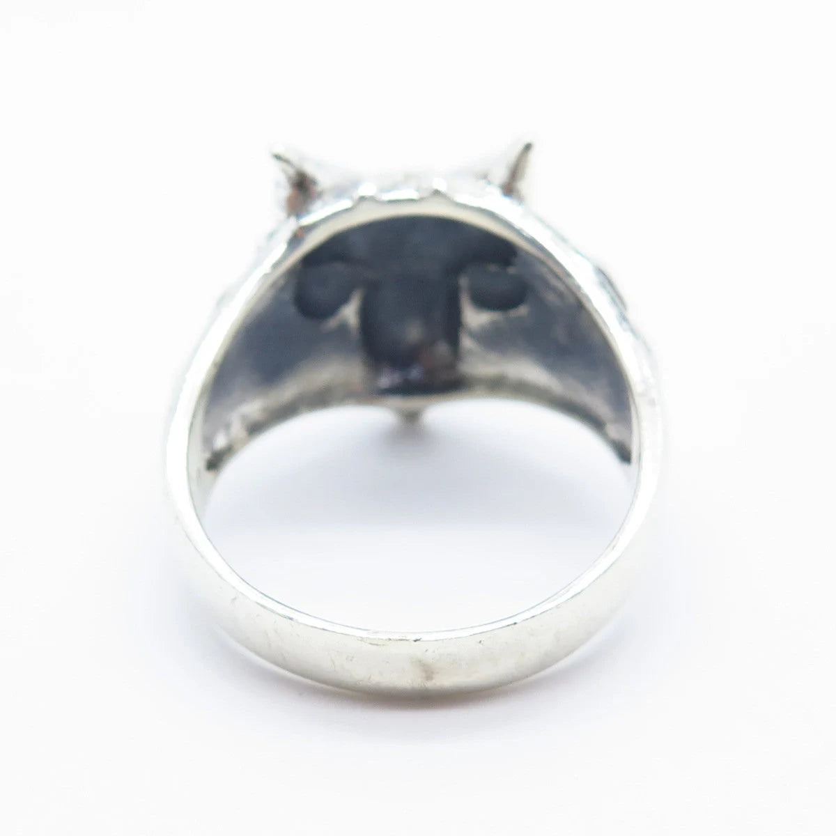 925 Sterling Silver Vintage Tribal Mask Ring Size 11.75