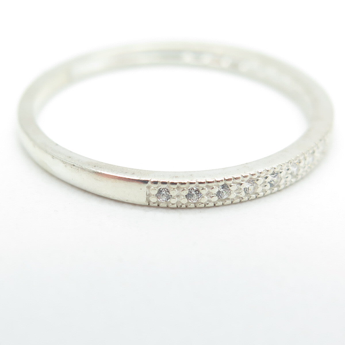 925 Sterling Silver C Z Band Ring Size 9.25