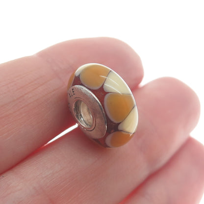 PANDORA 925 Sterling Silver Murano Glass Petal Bead Charm